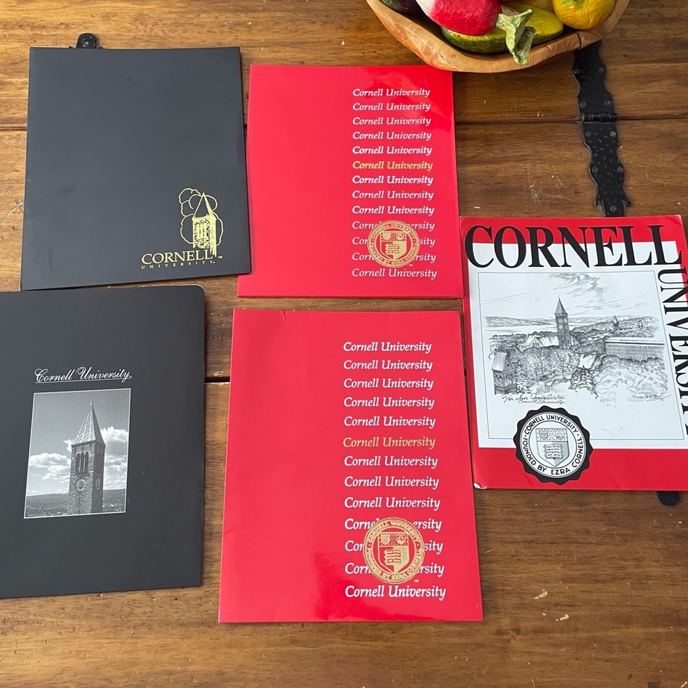 Lot Of 5 Vintage Cornell University 90s Binders Folders Organizers School Office